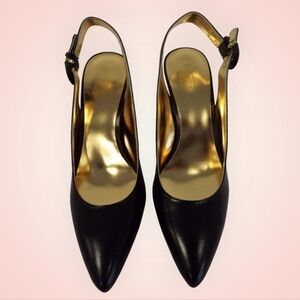 COACH Angela Leather Pointed Toe Slingback Pumps